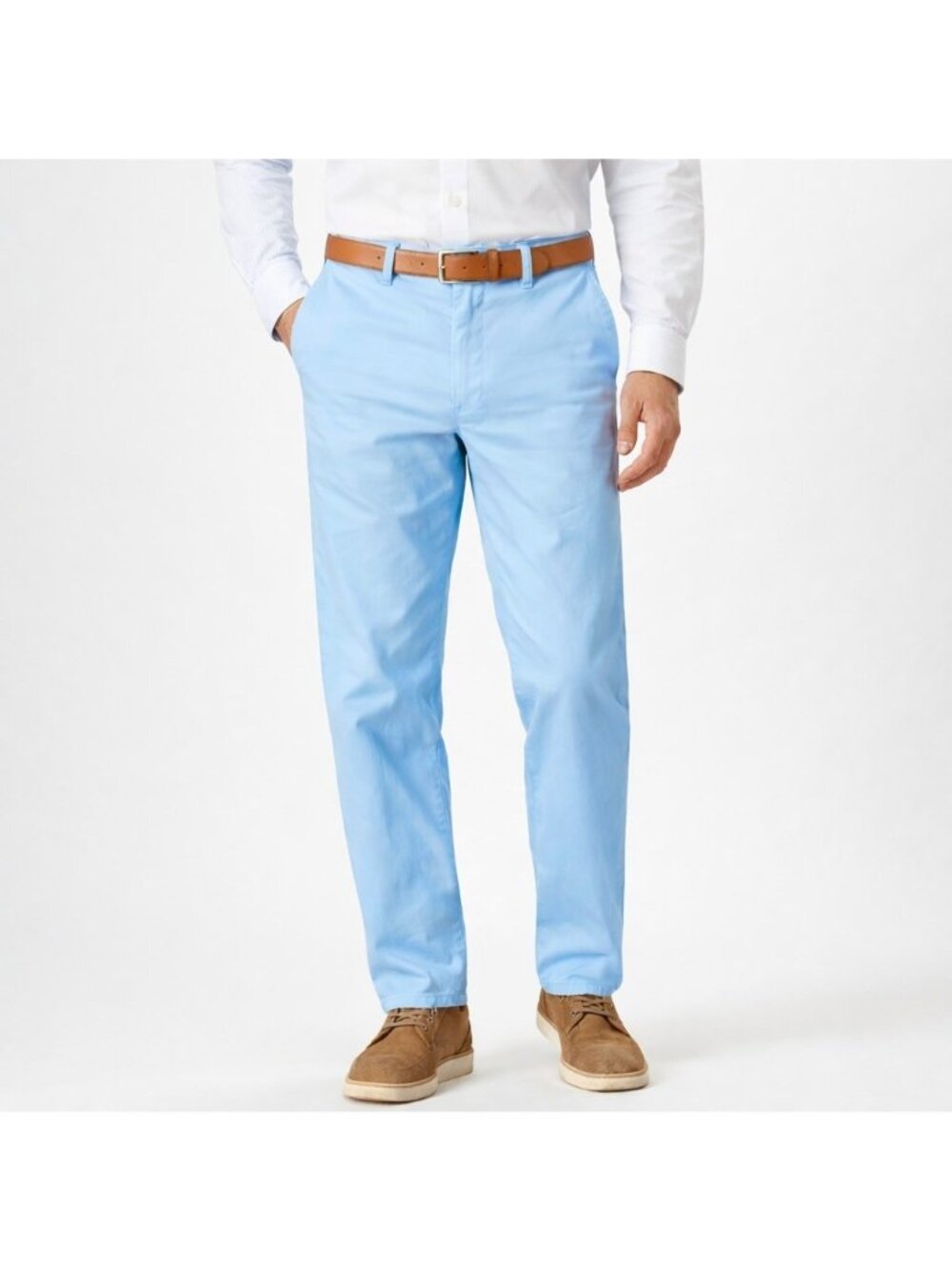 Peter Millar Raleigh Washed Twill Flat Front Pant Mens 36 Blue Pima Cotton Chino